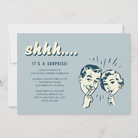 Invitations d'anniversaire surprises Retro (Devant)