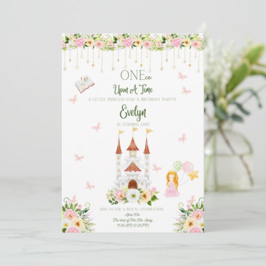 Invitations d'anniversaire - Thème de princesse (Debout devant)