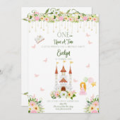 Invitations d'anniversaire - Thème de princesse (Devant / Derrière)