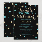 Invitations d'anniversaire Twinkle Twinkle Little  (Devant / Derrière)