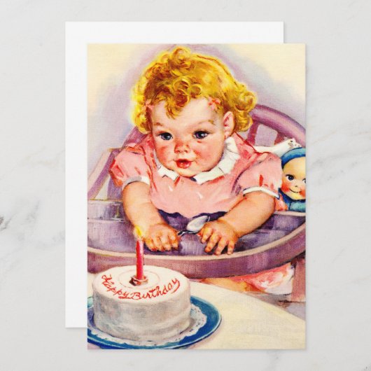 Invitations d'anniversaire vintage (Devant / Derrière)