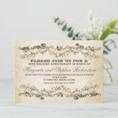 invitations d'anniversaire vintage démodées (Debout devant)