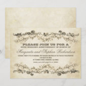 invitations d'anniversaire vintage démodées (Devant / Derrière)