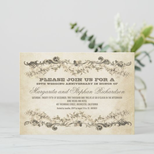 Invitations d'anniversaire vintages (Debout devant)