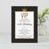 INVITATIONS d'anniversaire VIP Gold et Black Parti (Debout devant)