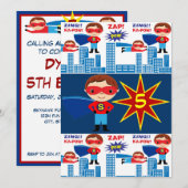 Invitations d'Anniversaires de enfants de bandes d (Devant / Derrière)