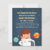 Invitations d'Anniversaires de enfants de l'espace (Devant)