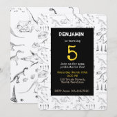 Invitations d'Anniversaires de enfants Motifs Dino (Devant / Derrière)