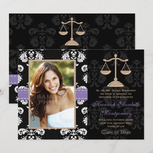 Invitations d'annonces d'obtention du diplôme (Devant / Derrière)