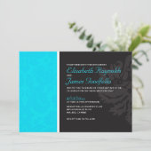 Invitations d'Aqua Mariage damassé (Debout devant)