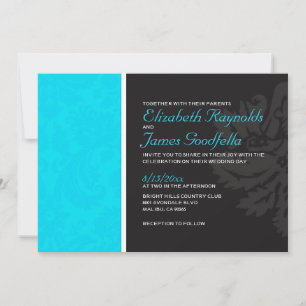 Invitations d'Aqua Mariage damassé