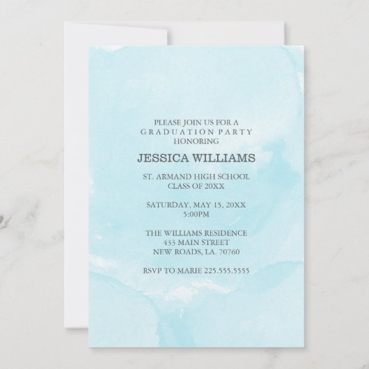 Invitations d'aquarelle bleue (Dos)