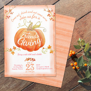 Invitations d'aquarelle citrouille
