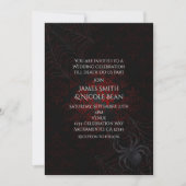 Invitations d'araignée rouge et noire Damask Hallo (Devant)