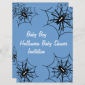 Invitations d'araignées de Baby shower pour bébé g (Devant / Derrière)