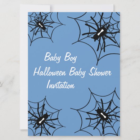 Invitations d'araignées de Baby shower pour bébé g (Devant)