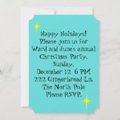 Invitations d'arbre de Noël rose rétro personnalis (Dos)