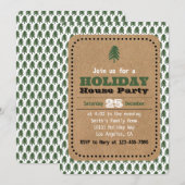 Invitations d'arbre de Noël vert et blanc moderne (Devant / Derrière)