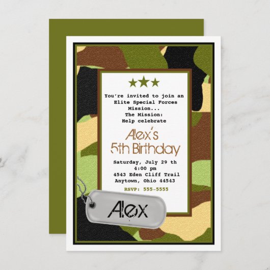 Invitations d'armée, MilitaryInvitations, (Devant / Derrière)