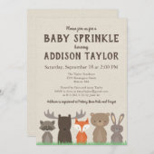 Invitations d'arrosage pour bébé de Woodland (Devant / Derrière)