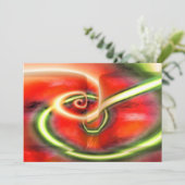 Invitations d'art Abstrait rouge - Vagues d'ordina (Debout devant)