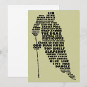 Invitations d'art texte du joueur de hockey (Devant / Derrière)