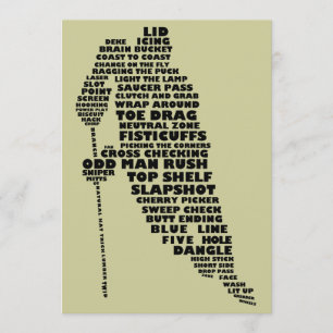 Invitations d'art texte du joueur de hockey