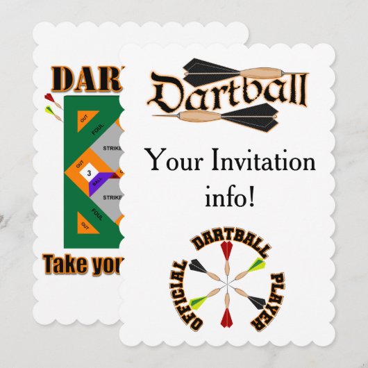 Invitations Dartball (Devant / Derrière)