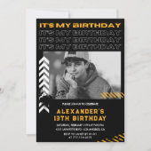 Invitations de 13e anniversaire garçon Photo Spray (Devant)
