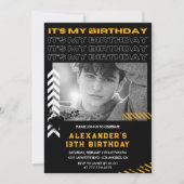 Invitations de 13e anniversaire garçon Photo Spray (Devant)