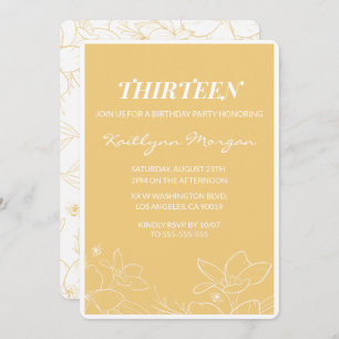 Invitations de 13e anniversaire moderne Floral Jau