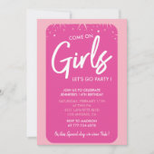 Invitations de 14e anniversaire rose Fille branché (Devant)