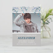 Invitations de 17e anniversaire garçon Confetti Ph (Debout devant)