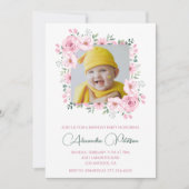 Invitations de 1er anniversaire élégantes Photo Bo (Devant)