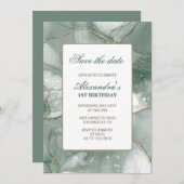Invitations de 1er anniversaire Enregistrer la dat (Devant / Derrière)