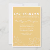 Invitations de 1er anniversaire moderne Floral Jau (Devant)