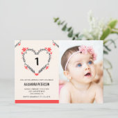 Invitations de 1er anniversaire pour son coeur flo (Debout devant)