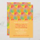 Invitations de 1er anniversaire simples Balloons M (Devant / Derrière)