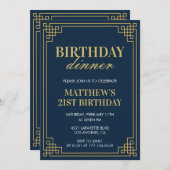 Invitations de 21e anniversaire Anniversaire dîner (Devant / Derrière)