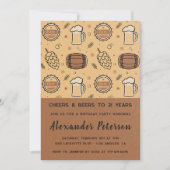 Invitations de 21e anniversaire Beer Rustic Men (Devant)