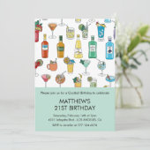 Invitations de 21e anniversaire Cocktail Contempor (Debout devant)