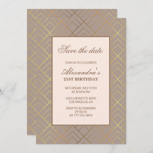 Invitations de 21e anniversaire Enregistrer la dat