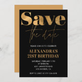 Invitations de 21e anniversaire Enregistrer la dat (Devant / Derrière)
