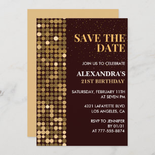 Invitations de 21e anniversaire Enregistrer la dat