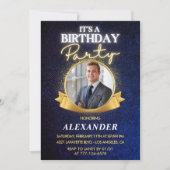 Invitations de 21e anniversaire Hommes Badge Photo (Devant)