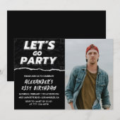 Invitations de 21e anniversaire Hommes Black Photo (Devant / Derrière)