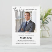 Invitations de 21e anniversaire Hommes Photo Elega (Debout devant)