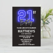 Invitations de 21e anniversaire Men Sport Neon (Debout devant)