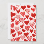 Invitations de 21e anniversaire Red Pink Hearts (Dos)