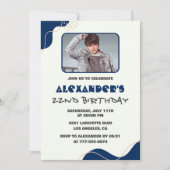 Invitations de 22e anniversaire Hommes Marine Simp (Devant)